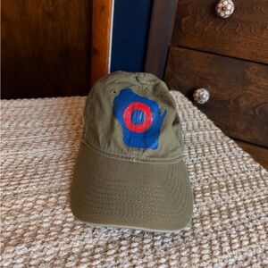 Wisconsin Phish donut painted Olive Green Cap